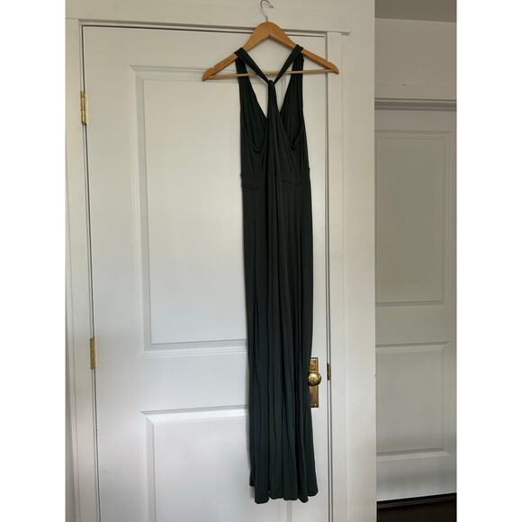 Soma Weekend Soft Jersey Halter Maxi Bra Dress Nightwatch Olive Womens XS - Picture 7 of 12